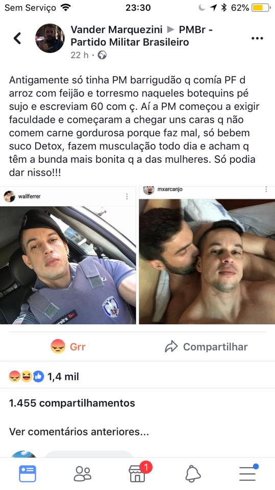 Ataque homofÃ³bico contra polÃ­cial militar em BrasÃ­lia