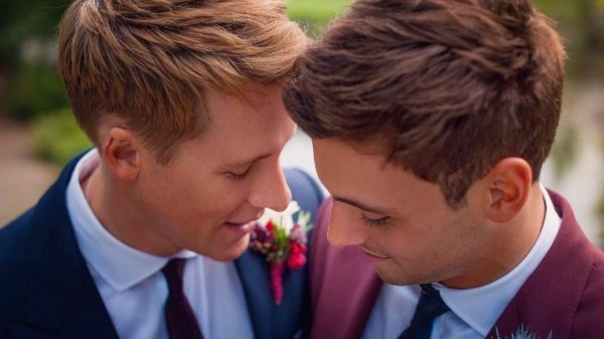 POMBINHOS: Tom Daley e Dustin Lance Black celebram trs anos de casamento